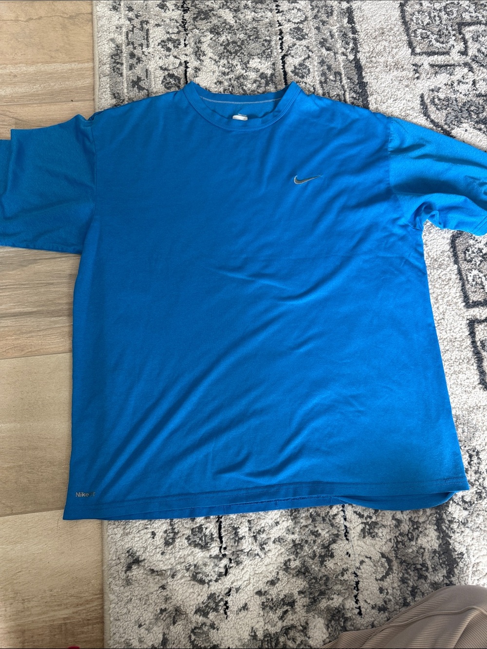 Nike Men's Bright Blue Short Sleeve Dri-FIT Tee with Swoosh